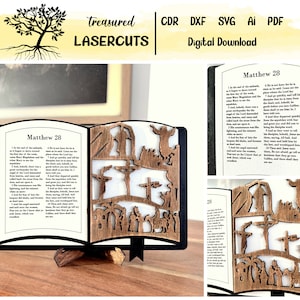 Osterdekoration SVG, Osterkreuz SVG, Ostergeschichte Dekor SVG, Osterdekoration Laser geschnitten, Jesus Ostergeschichte Rentier, digitaler Download