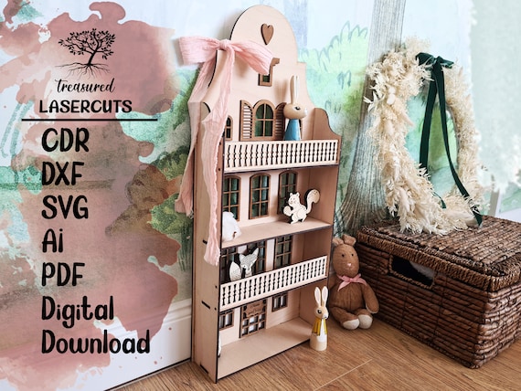Doll House and Furniture Laser cut files SVG PDF CDR -  Portugal