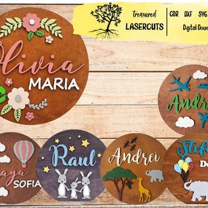 Name Sign Laser, Name Sign Svg, Nursery Sign Svg, Name Sign Laser File, Girl Name Sign Nursery svg, Boy Name Sign, Digital Download