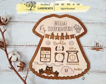 Baby Announcement Stats Bundle Photo Prop / Birthsign Design / Birth ...