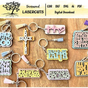 Portachiavi religioso Svg, Regalo religioso Svg, Portachiavi religioso Taglio laser, Regalo religioso per lei Svg, Regalo religioso per lui Svg, Digitale