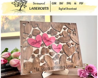 Valentine's Gift Svg, Couple Gift Svg, Gift for Him Svg, Gift for Her Svg, Valentine's Gift Laser Cut File, Wedding Gift Svg, Digital