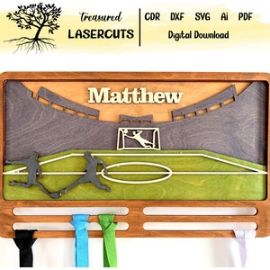 Soccer Medal Hanger Laser Cut, Football Player Svg, Personalised Soccer Medal Display Glowforge, Laser Cut File, Digital Download