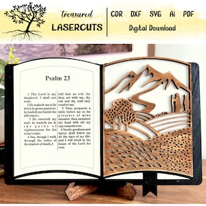 Salmo 23 Complemento bíblico, Pantalla bíblica Svg, Decoración bíblica intercambiable Svg, Corte láser, Glowforge, Descarga digital