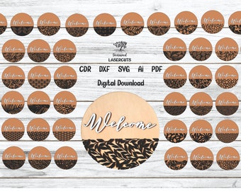 Door Hanger 50 Designs Bundle Svg, welcome sign svg, Dxf, Cdr, SVG Template Bundle, Vector File, Wood Cutting DXF, EPS