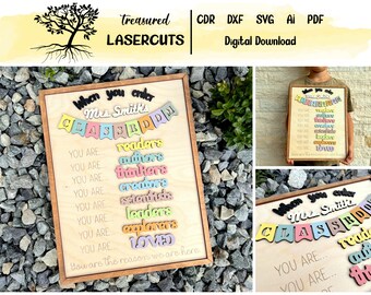 Teacher Gift SVG File, Back to School Teacher Glowforge, Teacher Appreciation Laser File, Gift SVG, Ai, Pdf, Dxf, Cdr, Digital Download