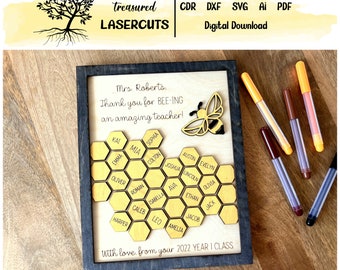 Leraar cadeau SVG-bestand, leraar waardering laserbestand, leraar klas cadeau Svg, knippen en scoren ontwerp, Glowforge digitale download