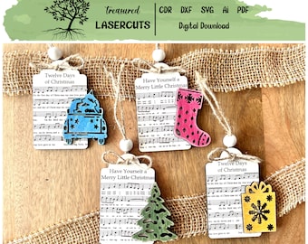 Christmas Gift Tags SVG, Christmas Gift Tags Laser, Christmas Tag SVG, Christmas Tags Bundle, Laser Cut File, Digital Download