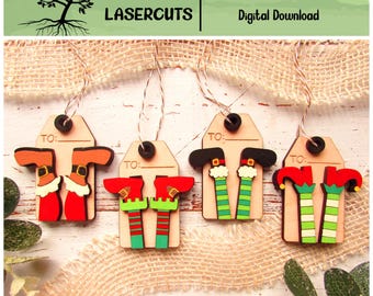 Christmas Gift Tags Laser Cut File, Christmas Gift Tags SVG, Christmas Tag SVG, Christmas Tags Bundle, Laser Cut File, Digital Download