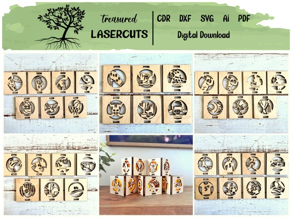 Sports Ornaments SVG, LED Sports Ornaments File, Sports Ornaments SVG, Sports Ornaments Laser Cut, Glowforge Files, Digital Download