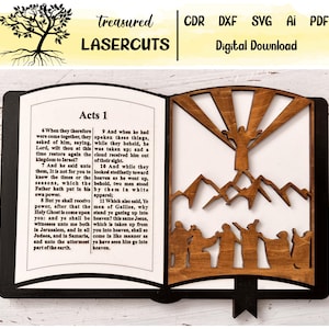 Hemelvaart van Jezus Bijbel add-on, Bijbelweergave Svg, Bijbeldecoratie verwisselbare Svg, lasergesneden, Glowforge, digitale download