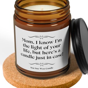 Moedercadeau van dochter, kaars licht van mijn leven, Moederdagcadeau, grappig cadeau voor moeder, sojageurkaars, cadeau voor moeder, Moederdagkaars