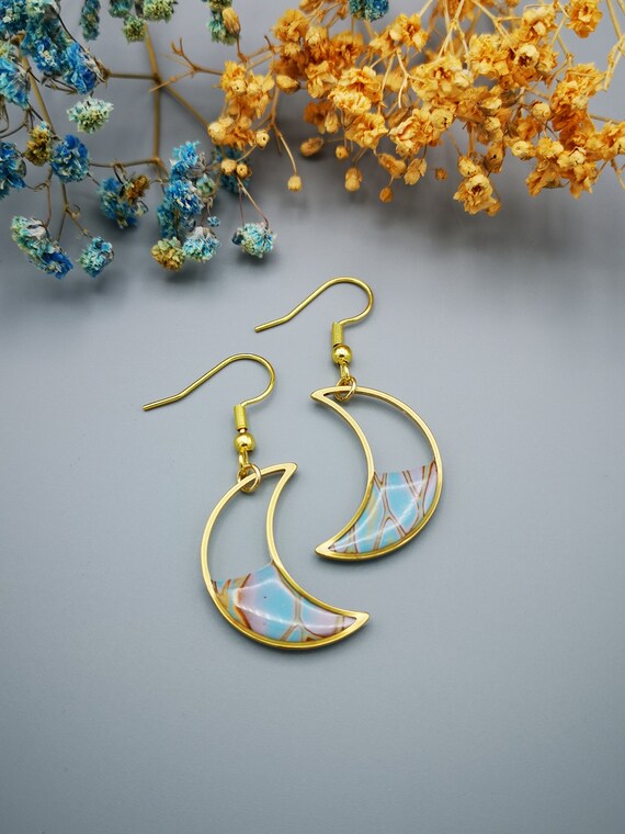 Polymer clay drop earrings sale