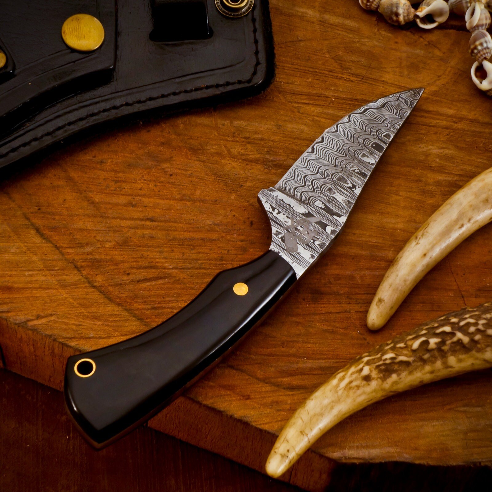 Handmade Black Leather Wrist Cuff Sheath Handmade Wrist Knife With