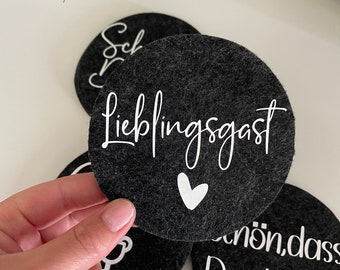 Personalisierte Filzuntersetzer | Filzuntersetzer | Glasuntersetzer | Filz | Geschenkidee | Gastgeschenk