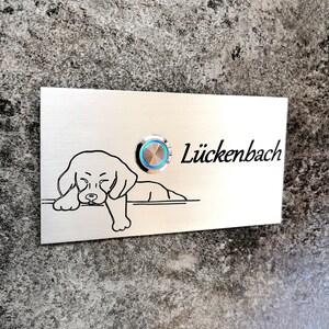 Klingelschild aus Edelstahl 150x80 mm mit LED Beleuchtung