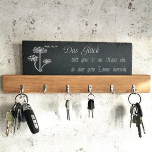 Keyboard key bar with slate plate Personalized as a gift for a housewarming, Christmas or birthday.