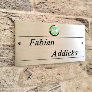 Klingelschild aus Edelstahl 150x80 mm mit LED Beleuchtung