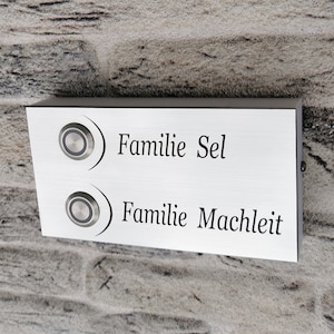 Türschild Namensschild Klingelschild Schiefer Schild mit Familienname 22 x  8 cm
