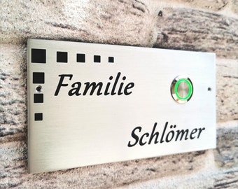 Klingelschild 150x80 mm mit LED Beleuchtung