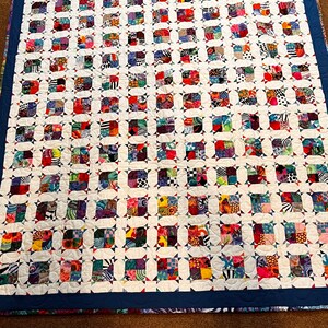 Handmade Throw Sized Quilt - Kaffe Fasset Tiny Squares