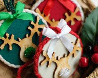 A Festive Reindeer Sparkle-Nosed Christmas Tree Decoration Ornaments
