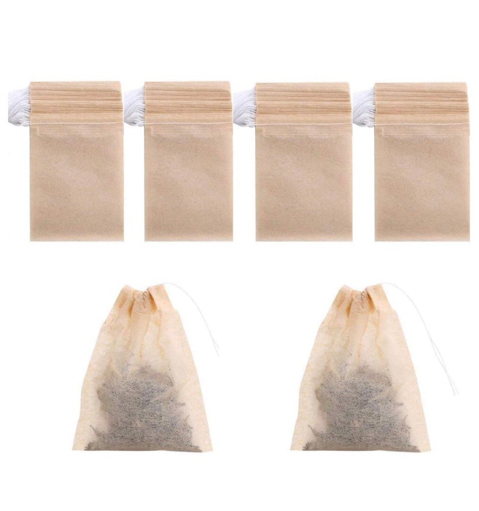 Disposable Unbleached Tea Filter Bags With Drawstring Loose Etsy