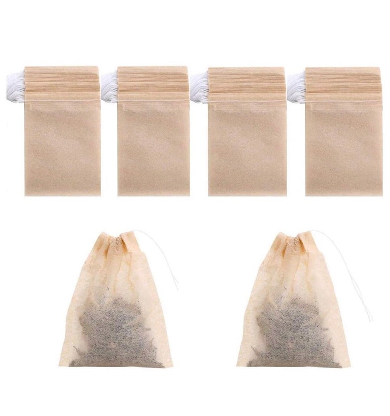 Disposable Unbleached Tea Filter Bags With Drawstring Loose Etsy
