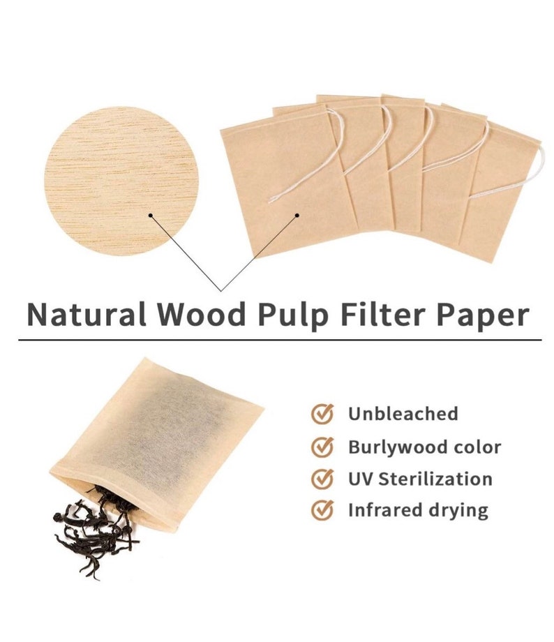 Disposable Unbleached Tea Filter Bags With Drawstring Loose Etsy