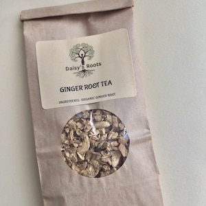 Organic Ginger Root Tea, Zingiber officials, dried organic cut and sifted ginger