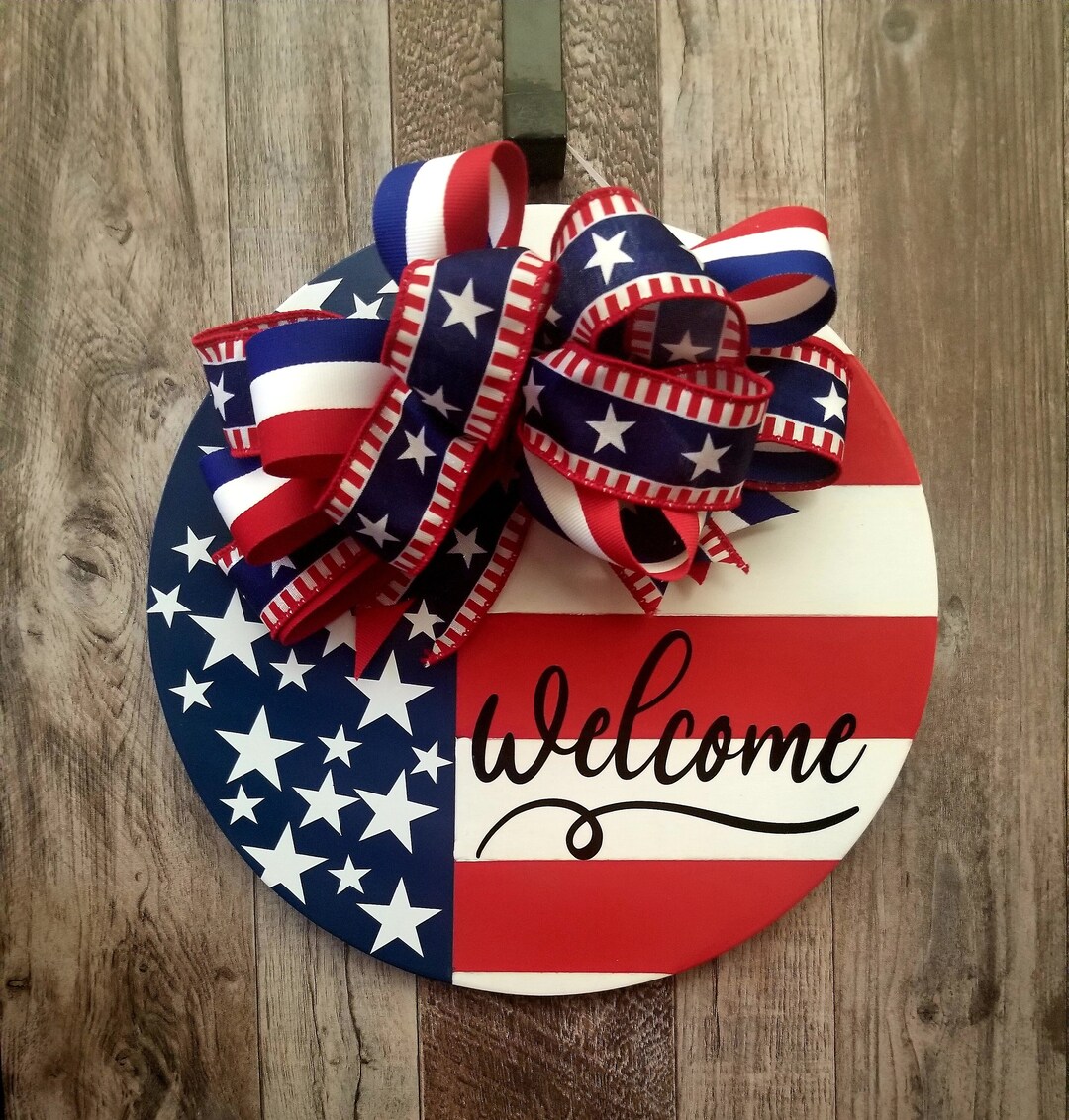 Patriotic Door Sign, Door Hanger, Door Sign, Sign, Door Wreath