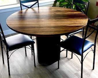 50&quot; Black Limba Dining Room Table, Exotic Wood