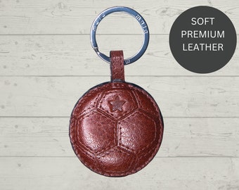 Premium Leather Vintage Football Keyring