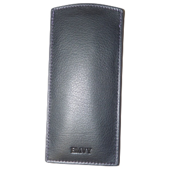 Slim Handmade Soft Leather Black Glasses case - Slip in Sleeve