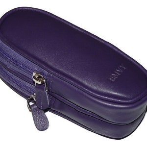 Unisex Soft Leather Double Glasses Case by Love EMVY Purple