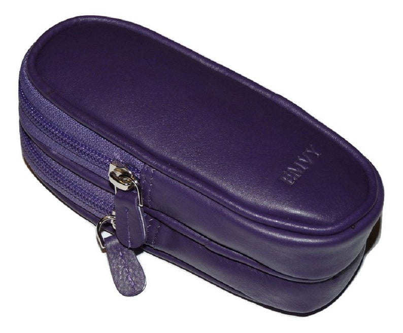 Unisex Soft Leather Double Glasses Case by Love EMVY Purple