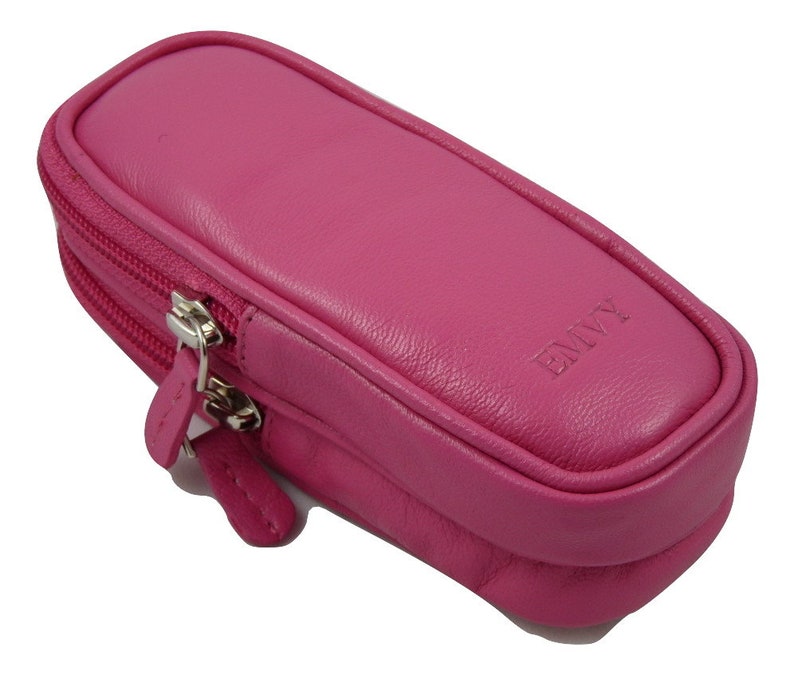 Unisex Soft Leather Double Glasses Case by Love EMVY Pink