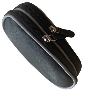 Unisex Soft Leather Double Glasses Case by Love EMVY Black/Grey