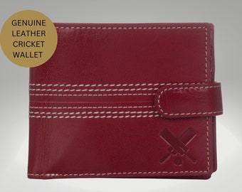 Edgbaston Cricket Ball RFID Mens Tab Wallet with coin pocket - Handmade and soft genuine leather