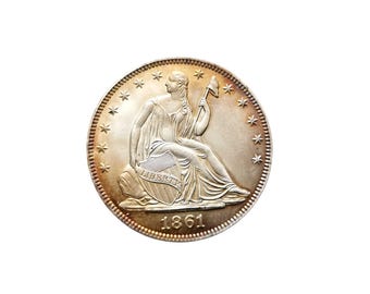 1861 Confederate Half Dollar Silver Plated Reproduction Coin