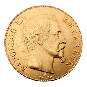 Napoleon 100 French Francs Gold Plated Reproduction Coin