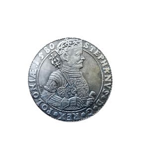 Stefan Batory Thaler 1580 Silver Plated Reproduction Coin