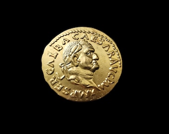 Galba 68-69 AD Ancient Roman Aureus Gold Plated Reproduction Coin