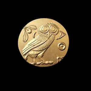 Ancient Attica Athens Owl Stater Gold Plated Reproduction Coin