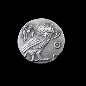 Ancient Attica Athens Owl Tetradrachm Silver Plated Reproduction Coin