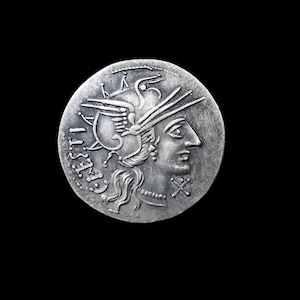 Annius Rufus 144 BC Ancient Roman Republic Denarius Silver Plated Reproduction Coin