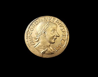 Gordian III Ancient Roman Aureus Gold Plated Reproduction Coin