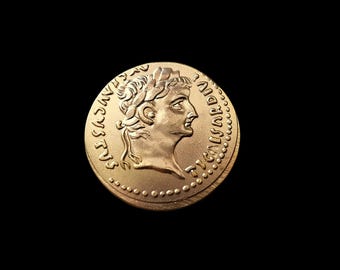 Tiberius Ancient Roman Aureus Gold Plated Reproduction Coin
