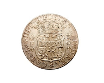 1762 Mexico Pillar Dollar 8 Reales Silver Plated Reproduction Coin