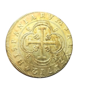 8 Escudos Philip V Spain 1712 Gold Plated Reproduction Coin